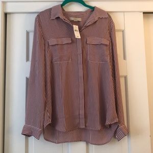 NWT Loft Striped Blouse